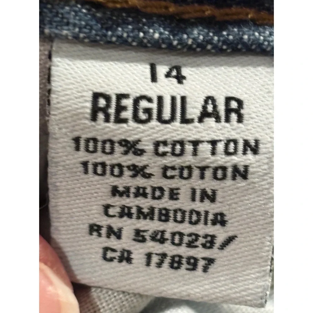 Old Navy Kids Loose Fit Jeans Blue Medium Wash Denim Size 14 Regular Cotton